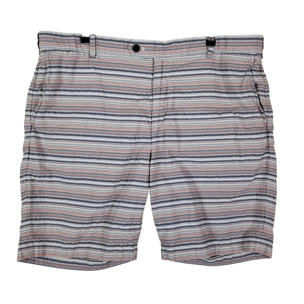 Brooks Brothers Mens Seersucker Bermuda Shorts Multi Stripe Cotton W42 Blue Grey